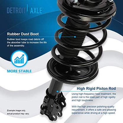 Detroit Axle - Front Struts for 2006-2010 Kia Optima 2007-2010 Magentis 2007-2011 Rondo, 2 Ready Suspension Struts w/Coil Spring Assembly 2008 2009 Replacement Quick Install Ready Strut Shock - size: 171135_171136/PAIR