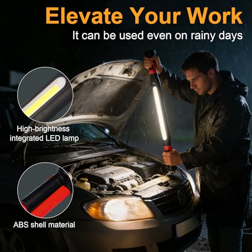 Magnetic Light for Car Hood, Rechargeable Underhood Work Light, with USB, 3 Lighting Modes, Super Bright Magnetic Utility Light for Mechanics, Accessories