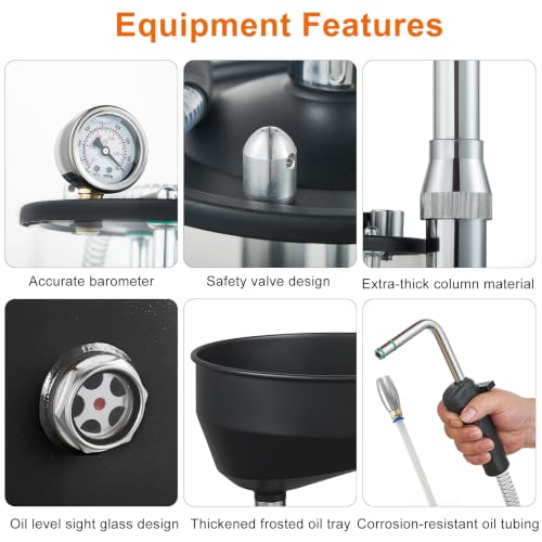 Oil Drain Container, Waste Oil Drain Tank, Black, 18.5 Gallon | Upgraded Design, Pneumatic Oil Drainer, Oil Lift Drain and Extractor, Air Operated Drainer, For Oil Change - color: Black 18.5 Gallon