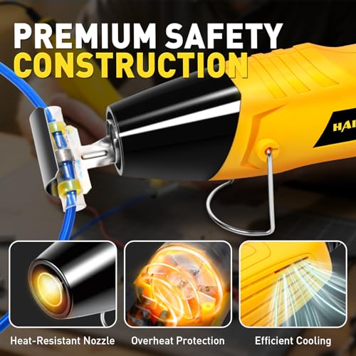 haisstronica 620 PCS All in One Set with Solder Seal Wire Connectors,3:1 Heat Shrink Tubing and Heat Gun,Solder Sticks Wire Terminals Electrical Connectors for Automotive, Marine, Trailer Wiring - size: 620 PCS