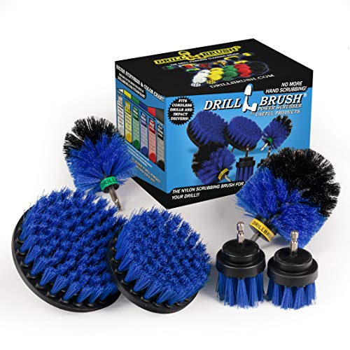 Pool Accessories - Cleaning Supplies - Drill Brush - 5 Piece Spin Brush Pool Cleaning Kit - Pool Supplies - Slide - Deck Brush - Hot Tub - Spa - Pond Liner - Pool Brush - Carpet Cleaner - color: Blue