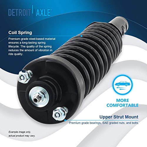 Detroit Axle - 2 Front Struts for 1996-2000 Honda Civic, 1997 1998 1999 Quick Complete Struts w/Coil Spring Assembly Replacement Suspension Shock - size: 171291L_171291R/PAIR