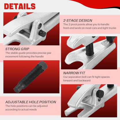 DASBET Ball Joint Separator Tool Kit Ball Joint Splitter Ball Joint Removal | Tie Rod Removal Tool Tie Rod Pitman Arm Puller for Front End Service on Most Cars, Trucks, ATVs