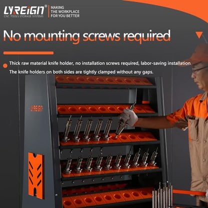 8-Row Large Capacity CNC Tool Holder Rack for Warehouses & Machining Centers, Suitable for all BT/CAT HSK Series - size: CAT/BT40-80CAP