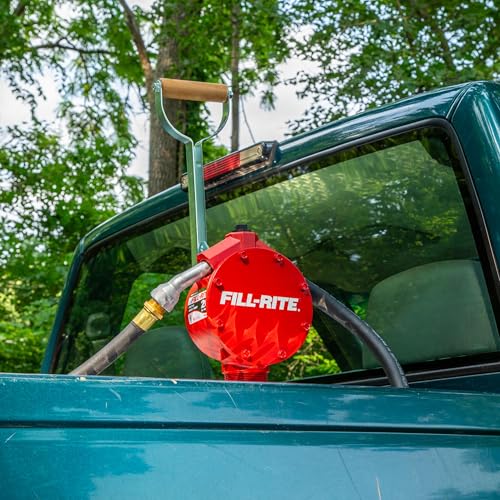 Fill-Rite FR152 Piston Hand Pump with Hose & Nozzle Spout, Red - style: Piston