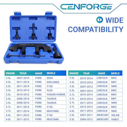 303-1248 7PC Camshaft Holding Timing Tool Kit for Ford 3.5L & 3.7L 4V Engine, with Chain Tensioner Holder Tool and 3 Pin for Blocking The crankshaft - size: For Ford 3.5L & 3.7L 4V Engine