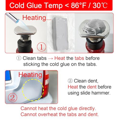 Universal PDR Cold Glue for Car Dent Removal Tools, Auto Dent Puller Sets Parts for Car Body RepairTool, PDR Parts for Slide Hammer Cold Glue Accessory (2 Pieces)