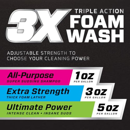 Mothers Triple Action Foam Wash, 100 oz. (05610) | pH Balanced, Eco-Friendly, Super-Sudsy, Foam Cannon, Won't Stripping Wax, Sealant or Coating, Super Concentrated - size: 100 Fl Oz (Pack of 1)