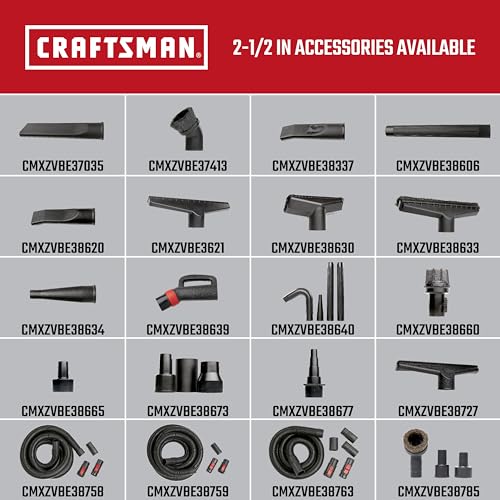 CRAFTSMAN CMXZVBE38621 2-1/2 in. Wet Nozzle Wet Dry Shop Vacuum Attachment | Industrial-Grade Shop Vacuum Accessory for Cleaning Larger Liquid Messes, Fits 2-1/2 in. Hose Diameter - style: Wet Nozzle