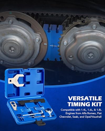Orion Motor Tech Engine Camshaft Tensioning Locking Alignment Timing Belt Tool Kit with Water Pump Wrench Compatible with Chevrolet Cruze Aveo Orlando Vauxhall Opel Astra Zafira Fiat 16V 1.4 1.6 1.8 - style: Pro Set