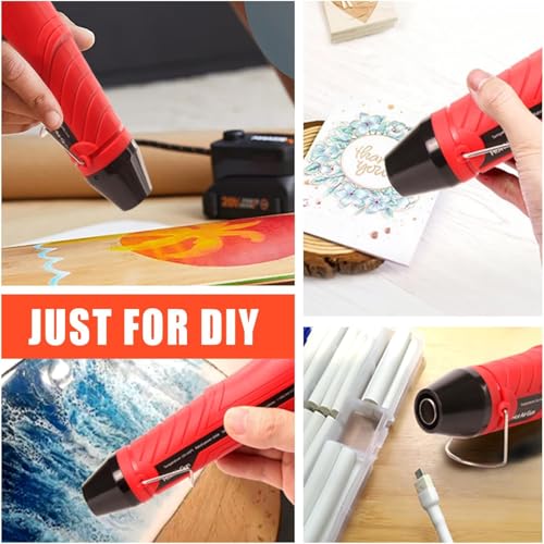 LDK Heat Gun for Crafting, Mini Dual Temp Hot Air Gun Tool | with Reflector Nozzle for Epoxy Resin, Shrink Wrapping, Vinyl Wrap, Embossing, Electronics, Candle Making, Phone Repair & DIY - color: Red