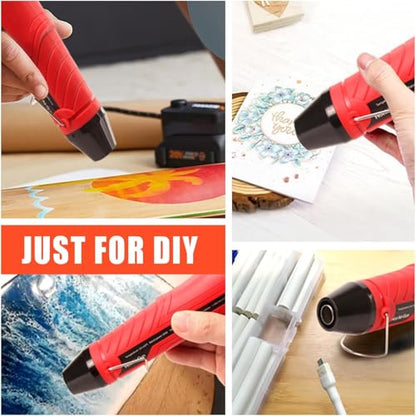 LDK Heat Gun for Crafting, Mini Dual Temp Hot Air Gun Tool | with Reflector Nozzle for Epoxy Resin, Shrink Wrapping, Vinyl Wrap, Embossing, Electronics, Candle Making, Phone Repair & DIY - color: Red