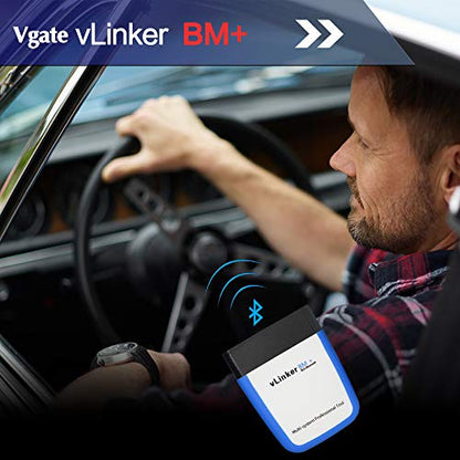 Vgate vLinker BM+ OBD2 Bluetooth Scanner for BMW/Mini BimmerCode, Car Code Reader for iOS, Android, and Windows - size: vLinker BM+ BLE4.0 - Android & iOS & Windows
