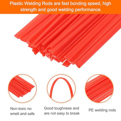 MECCANIXITY 30pcs 13 Inch Plastic Welding Rods PP Welding Strips Welder Rods for Car Bumper, Kayak Repair, Plastic Welder, Red