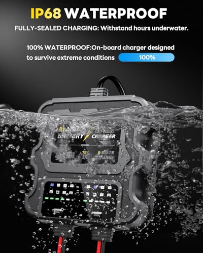 Smart 2 Bank Marine Battery Charger, 10A (5A/Bank), 12V,Waterproof,lifepo4 Lithium Battery Charger Maintainer and Desulfator for AGM, Lithium,Deep-Cycle Batteries Boat Accessories - size: 2 Bank(10A)