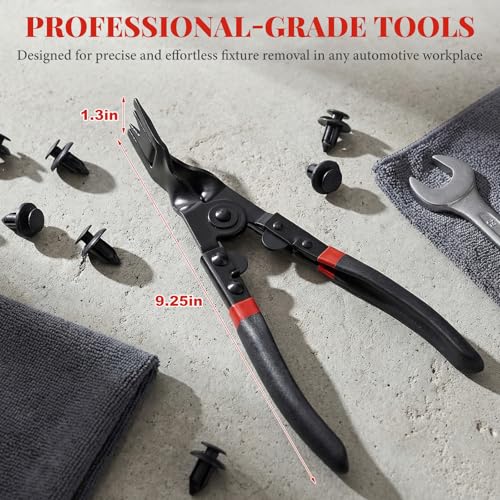 Car Panel Clip Removal Pliers, Auto Door Car Upholstery Trim Clip Removal Tool with Non-Slip Handle, Professional Automotive Fastener Push Pin Pry Pliers for SUV Sedan Lorries