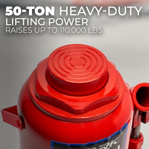 XtremepowerUS 50-Ton Capacity Hydraulic Bottle Jack Automotive Low Profile Shop Axle Jack Hoist Lift (Red) - size: 50 Ton