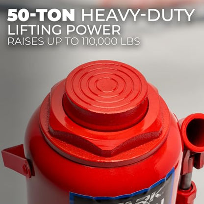 XtremepowerUS 50-Ton Capacity Hydraulic Bottle Jack Automotive Low Profile Shop Axle Jack Hoist Lift (Red) - size: 50 Ton