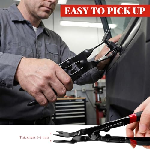 Car Panel Clip Removal Pliers, Auto Door Car Upholstery Trim Clip Removal Tool with Non-Slip Handle, Professional Automotive Fastener Push Pin Pry Pliers for SUV Sedan Lorries