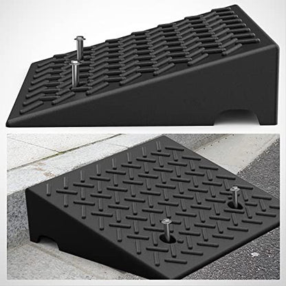 Nilight Rubber Curb Ramps, 5 Inches Rise Height Heavy Duty Rubber Threshold Ramp, Portable Driveway Ramps for Cars Wheelchairs Scooter Lawn Mower, 7000lbs Load Capacity, 2 Pack - size: 5" Rise