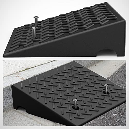 Nilight Rubber Curb Ramps, 5 Inches Rise Height Heavy Duty Rubber Threshold Ramp, Portable Driveway Ramps for Cars Wheelchairs Scooter Lawn Mower, 7000lbs Load Capacity, 2 Pack - size: 5" Rise
