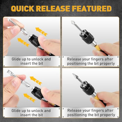 ELEAD 3-Piece Quick Change Bit Holder, 1/4" Magnetic Hex Shank Drill Bit Adapter for Screws, Nuts, Drill, bit set and Handheld Driver - style: 2.5" Standard Version