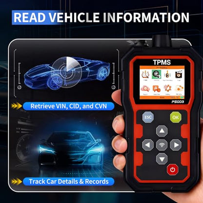 PS003 TPMS Programming Tool OBD2 Scanner, Tire Pressure Sensor Relearn Diagnostic Tool, Check Engine Light Code Reader for Cars Mechanics