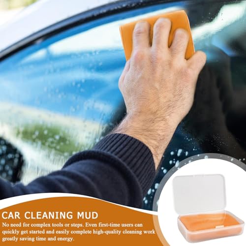 Car Clay Bar Car Wash Mud | Car Interior Detailing Kit, Auto Glass Cleaner, Auto Detailing Supplies, Efficient, No Scratch Solution For Auto SUV, Car - color: Orange