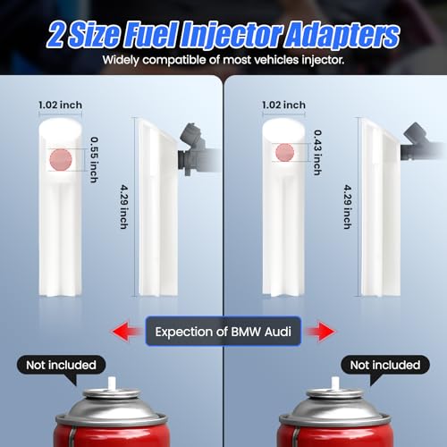 OBDRESOURCE Automotive Car Fuel Injector Tester and Adapter Kit,12V Vehicle Fuel System Diagnostic Tool with LED Display,10 Pulse Modes Injector Tester,12V/5V DC Output Power
