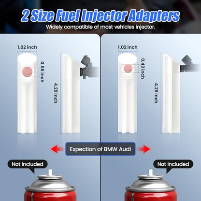 OBDRESOURCE Automotive Car Fuel Injector Tester and Adapter Kit,12V Vehicle Fuel System Diagnostic Tool with LED Display,10 Pulse Modes Injector Tester,12V/5V DC Output Power