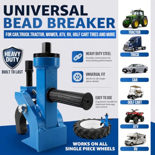 HKTE Pneumatic Bead Breaker, Effortless Tire Changes, One-Person Operation for Tractor, Truck, Golf Vart, ATV, RV - color: Pneumatic Bead Breaker