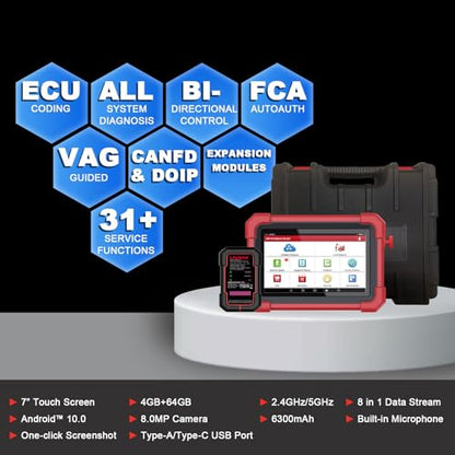 Launch Scan Tool X431 CRP919MAX Wireless Bidirectional Tool, All System Diagnosis Scanner, 31+ Service Functions, Code Assist, ECU Coding, FCA AutoAuth, V.A.G Guided, CANFD/DOIP, 2 Years Free Update