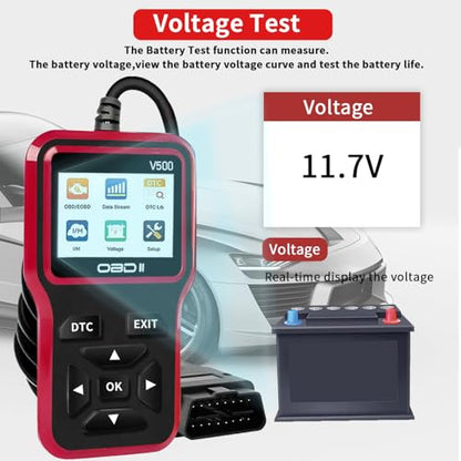 OBD2 Scanner Diagnostic Tool - Check Engine Light Code Scanner Tool with Reset, DTC, Data Stream, I/M Readiness, Car & Truck Scan Tool for All Vehicles Since 1996, escaner automotriz - color: Black