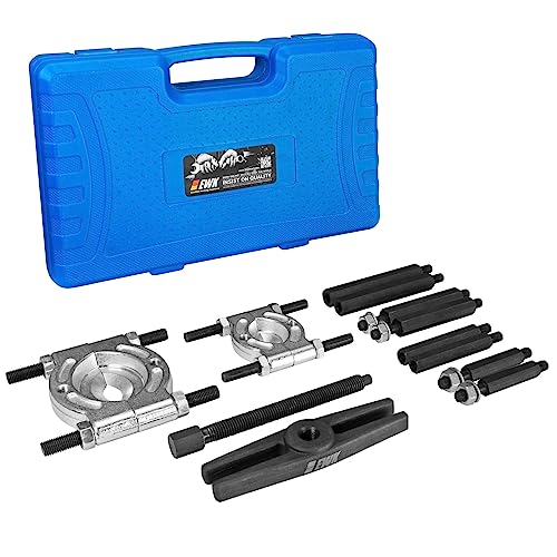 EWK 12-Piece 5-Ton Bearing Removal Tool Kit, 30–75mm Bearing Splitter & Puller Set for Wheel Hubs, Bearing Races & Differential Bearings, Automotive & Motorcycle Service