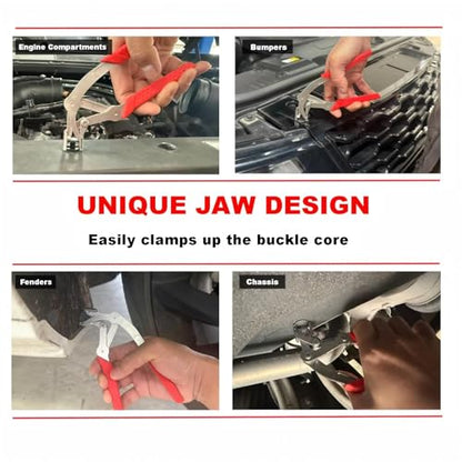 Car Clip Pliers,2026 Upgraded Trim & Door Panel Removal Tool,Damage-Free Fastener Remover for Auto Bumpers,Fender,Trim,Door Panels,Dashboard and Rivets Universal for All Vehicles (Red)