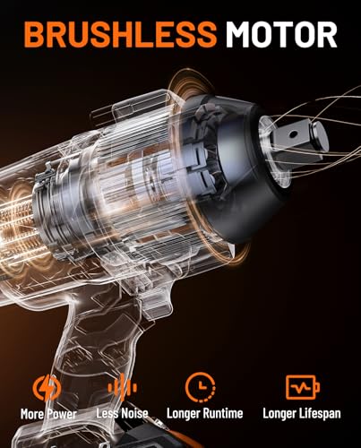 Brushless Impact Wrench, 20V Cordless 3/4'' Impact Gun, 1650 Ft-lbs (2200 Nm) High Torque, 5 Modes, 4.0Ah Battery Powered Heavy-Duty Wrench for Lug Nuts, Truck, Tractor & Industrial Use-TITANCE X9