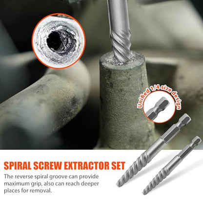 11 Pcs Screw Extractor Set,Left Hand Drill Bit,Bolt Screw Extractor Kit | High-Hardness,Wear Resistance,Easy Out Screw,Stocking Stuffers for Men,with Portable Case,Gifts for Adults Him,Home DIY