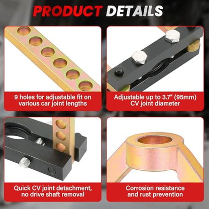 DASBET CV Joint Puller Tool 9 Holes | Universal Joint Removal Tool CVJ Axle Separator Tool Remover for Repairing
