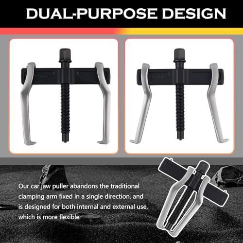 4" 2 Jaw Car Bearing Puller with Adjustable Design,Non-Slip Car Gear Puller Inside and Outside 2 Ways to Use for Detaching Cars Bearings,Sturdy Cars 2 Jaw Pullers