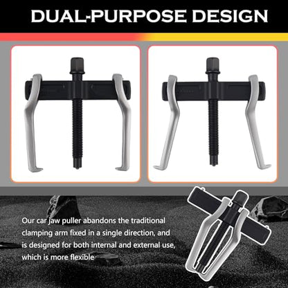 4" 2 Jaw Car Bearing Puller with Adjustable Design,Non-Slip Car Gear Puller Inside and Outside 2 Ways to Use for Detaching Cars Bearings,Sturdy Cars 2 Jaw Pullers