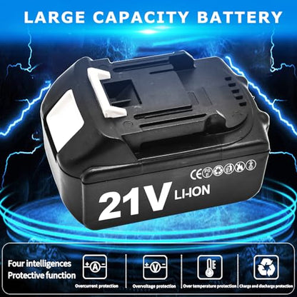 Cordless Impact Wrench 1/2 Inch,21V Brushless Impact Gun with 2 Pack 6.0Ah Battery and Fast Charger,550N.m 3000RPM High Torque Repair And Installation Tools,Impact Wrench with 6 Size Sockets Set