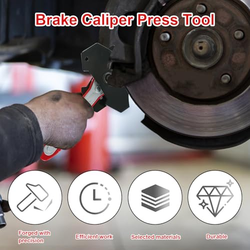 Vanwoke Brake Caliper Press Tool with 360° Ratchet Design, Steel Construction, Dual Expansion Plates for 2-6 Piston Calipers