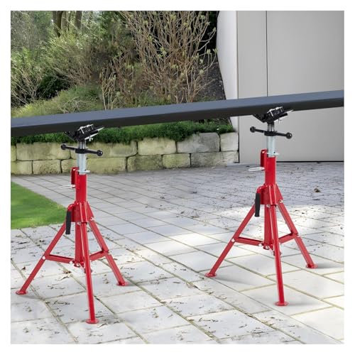 Heavy-Duty Pipe Stand, Adjustable Height 28-52 Inches,Folding Pipe Jack Stand with 4-Ball Transfer V-Head,2500 Lbs Load Capacity,Ideal for Construction Projects,Welding and Automotive. - size: 4-Balls