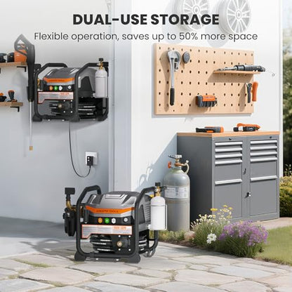 Giraffe Tools Crossfalls Retractable Pressure Washer Ultra, Max 2.6GPM 1650PSI with Brushless Motor, Wall Mount Electric Power Washer with 50ft Pressure Hoses, 4-Nozzle, Foam Cannon, Automatic Rewind - size: 50ft