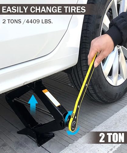 Bylikeho Scissor Jack Lift - 2 Ton Car Tire Jack Tool, Universal Emergency Kit with Lug Wrench, Portable Tire Changing Kit for Car, Truck, SUV
