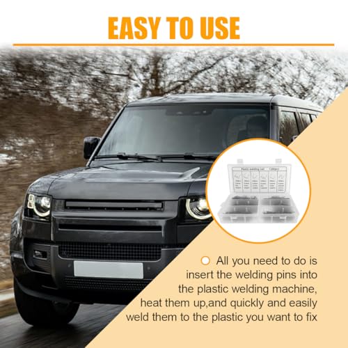 1200PCS Plastic Welder Staples - 6 Different Shapes 0.6 0.8mm Hot Staples Car Plastic Welding Kit with Storage Box - Stainless Steel Bumper Welding Rods Nails Repair Kit for Dashboard Lamp Holder