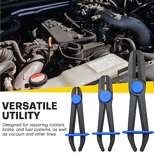 3PCS Hose Clamp Pliers Set | Versatile Hose Pinch Off Pliers, Line Clamp Pliers Set Straight for Flexible Hoses, Brake Hoses, Fuel Lines (3PCS, Straight) - style: 3PCS, Straight