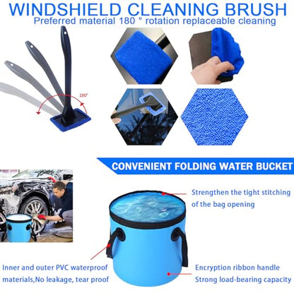 Car Wash Detailing Kit, Car Washing Kit with Foam Gun, Car Wash Brush | Car Wash Kit High-Pressure Foam Spray, Car Cleaning Bucket,Towels Tire Brush Car Washing Kit Is Complete Car Care Tools - size: XXL-25