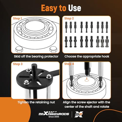 maXpeedingrods 21 in1 Bearing Puller Kit, Bearing Removal Tool, Bearing Separator Set, Bearing Disassembly Gear Puller w/ 3-jaw Hooks and 6 Sizes Red Steel Inner Hole Extractor - style: 3 Jaw Puller