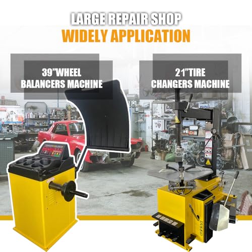 Tire Changer and Economic Wheel Balancer Combo, 1.5HP Motor with 0.25KW Pure Copper, 110V for 10-24" Rims, Cost-Effective Tire Service Set for Garage